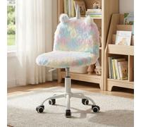 chairus Silla Infantil Giratoria con Ruedas Silla para Niñas de Unicornio, Sillas Escritorio para Chicas de Piel Sintética para Estudio/Dormitorio, Colorido