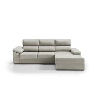 Chaise longue 4 plazas derecha con arcón rubik color beige