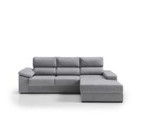 Chaise longue 4 plazas derecha con arcón rubik color gris