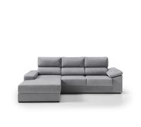 Chaise longue 4 plazas izquierda con arcón rubik color gris