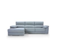 Chaise longue 4 plazas noemi xl lado izquierdo color azul claro - conforama