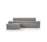 Chaise longue 4 plazas noemi xl lado izquierdo color gris claro - conforama