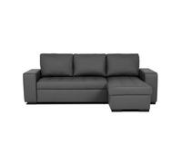 Chaise longue cama piel sintética harry reversible 3 plazas gris - conforama