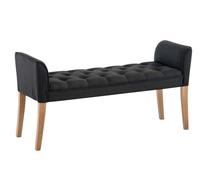 Chaise longue cleopatra tapizado en tela simil cuero gris oscuro 43x128x64 cm