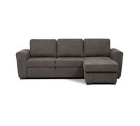 Chaise longue con cama aston reversible 3 plazas marrón - conforama