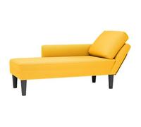 Chaise Longue Con Cojín De Tela De Pana Amarillo Claro Vidaxl