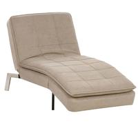 Chaise longue con reposapiés y respaldo reclinables tela beige Loiret