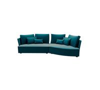 Chaise longue derecha 4 plazas lugano tela 1 color turquesa