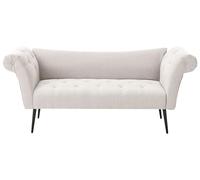 Chaise longue doble tapicería de tela acolchada beige claro Nantilly