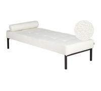 Chaise Longue Elegante Sala De Estar Dormitorio Patas De Metal Bou lanco Chinon