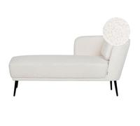 Chaise Longue Estilo Retro Con Cojín Muebles De Sala De Estar De Bou lanco Crema Derecho Artheze