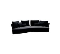 Chaise longue izquierda 4 plazas lugano tela 2 color negro