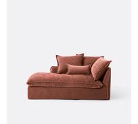 Chaise longue izquierdo desenfundable de poliéster jaspeado, ODNA. Talla Chaise longue esquina izquierda. Color Ladrillo rosado
