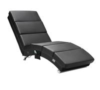 Chaise longue Londres negro función masaje y calefacción