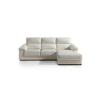 Chaise longue piel willy derecha 4 plazas blanco