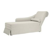 Chaise Longue Respaldo Reposabrazos Derecho Terciopelo Crema Vidaxl