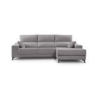 Chaise longue s con arcón noelia derecha 3 plazas gris claro