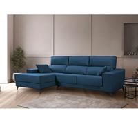 Chaise longue s con arcón noelia izquierda 3 plazas azul marino