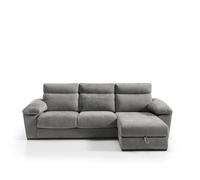 Chaise longue solis derecha 4 plazas gris medio