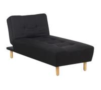 Chaise Longue Tapizado En Tela Negro Con Patas De Madera Clara Estilo Escandinavo Alsten