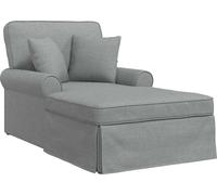 Chaise Lounge con Falda con cojín 3 pcs Gris Claro tela