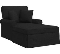 Chaise Lounge con Falda con cojín con almohada 3 pcs tela