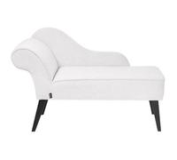Chaise Lounge Vintage Patas Negras Tapicería De Tela De Poliéster Blanco Izquierda Biarritz