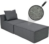 Chaiselongue/Accesorios para sofá HWC-O54, sillón otomana, tapizado en tela (300g/m²), 63x75x194 cm, color gris oscuro