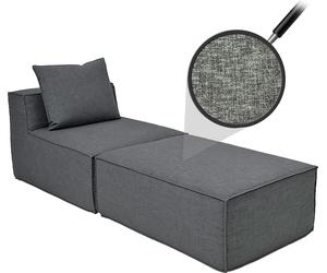 Chaiselongue/Accesorios para sofá HWC-O54, sillón otomana, tapizado en tela (300g/m²), 63x75x194 cm, color gris oscuro