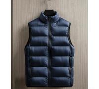 Chaleco Masculino Algodón Acolchado Invierno | Cierre cremallera para suave, sin mangas, cuello alto protector, ajuste regular, ideal capas(Blue 4XL)