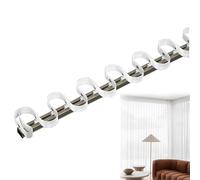 Champagne - Sistema de riel de cortina de aluminio con forma de S Wave para montaje en techo con juego de cinta, ideal para decoración del hogar, fácil instalación, paso suave, diseño duradero
