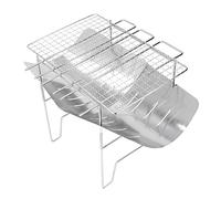 Changor Parrilla Plegable para Barbacoa de Camping, Parrilla Portátil y Ligera de Acero Inoxidable para Acampar y Hacer Senderismo Al Aire