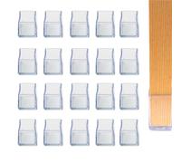 Changyeah Fundas para patas de silla cuadradas, 20 unidades, para patas de silla, rectangulares, para patas de sillas con fieltro, adhesivo suave de PVC transparente para proteger suelos