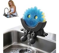 CHANGYUE Soporte de esponja 3D para Scrub Daddy, colgante con drenaje, organizador divertido para esponjas, estante para fregadero (negro) (G)
