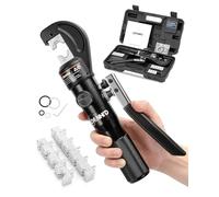 CHANHYD Herramienta de crimpado hidráulico manual para cable hidráulico, 8 toneladas estadounidenses, 12 AWG a 00 (2/0), kit de herramientas de alambre de cable de terminal eléctrico con 9 troqueles