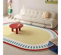 Chanxiang666 Alfombras Oval Alfombras Sala de Estar Pelo Corto Alfombra, Decorativa para Sillon Salon Cocina, Tren de natillas al Estilo francés Oval 170x200cm
