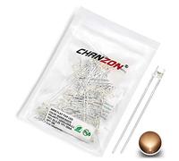 Chanzon 100 Piezas luces diodo LED blanco cálido de 3mm (transparente superior plana transparente DC 3V 20mA) Componentes electrónicos Diodos emisores de luz indicadora
