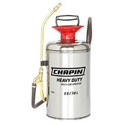 Chapin 1254 - Pulverizador Multiusos de Tanque de Acero Inoxidable Resistente de 2 galones para césped, hogar y jardín, Color Plateado