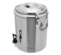 CHAPINGNI Recipiente térmico de acero inoxidable profesional de 14 litros, recipiente de transporte térmico, cubo con tapa a prueba de fugas para grifo, café, té o vino caliente, mantiene la comida