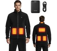 Chaqueta de forro polar con calefacción para hombre VEVOR, con batería recargable de 7,4 V y 16000 mAh, 6 zonas de calefacción, 3 niveles de temperatura, 3/6/10 horas de calor, ideal para actividades