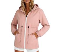 Chaqueta de lluvia para mujer, impermeable, chaqueta softshell, Rojo 2, XL