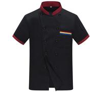 Chaquetilla Cocinero Hombre para Restaurante Camisa Chaqueta Chef Manga Larga Abrigo Casaca Trabajo con Botónes Uniforme Chaquetas Ligera Transpirable Ropa Disfraz Cocina