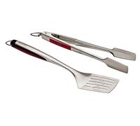 Char-Broil Comfort Grip Set de 2 Utensilios con espátula y Pinzas | Acero Inoxidable, Comfort-Grip