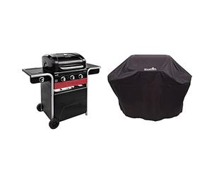 Char-Broil Gas2Coal® Barbacoa híbrida: + 140 766: Funda Universal para Barbacoa de Gas de Tres o Cuatro quemadores, Negra.