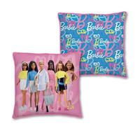 Character World Cojín Cuadrado con Licencia Oficial de Barbie | Diseño de muñecas sin Caja con Almohada de Relleno súper Suave Reversible de 2 Caras Cualquier Dormitorio Infantil