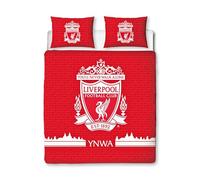 Character World Liverpool FC Juego de Funda de edredón Oficial para Cama Doble, diseño de Tonos, Color Rojo, Reversible, 2 Caras, Incluye Fundas de Almohada a Juego