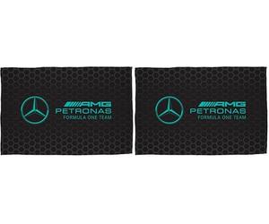 Character World Mercedes AMG Petronas - Manta de Forro Polar Oficial | Manta Negra súper Suave y cálida, diseño sigiloso de fórmula Dormitorio, Camping y Fiestas de Pijamas, 100 (Paquete de 2)