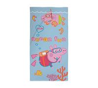 Character World Toalla Oficial de Peppa Pig para niños, sensación súper Suave, diseño de Buceo Peppa & George hogar, el baño, la Playa y la Piscina | Talla única 140 x 70 cm