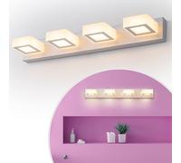 charlique® luz baño para espejo - aplique espejo baño Mirror Light, 60 cm, blanca, luz baño pared LED para baño, aplique baño, lampara pared para interiores, lámpara con luz cálida, 2700 Kelvin