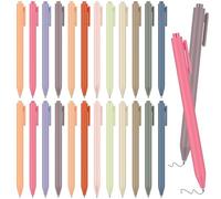 CHARMNAIL Set de 24 Bolígrafos de Bola Retráctiles, 12 Estilos Diferentes, Colores Variados, Agarre Suave, Clip Lateral, Para Escribir/Tomar Notas/Firmar, Ideal para Amigos, Colegas, Estudiantes
